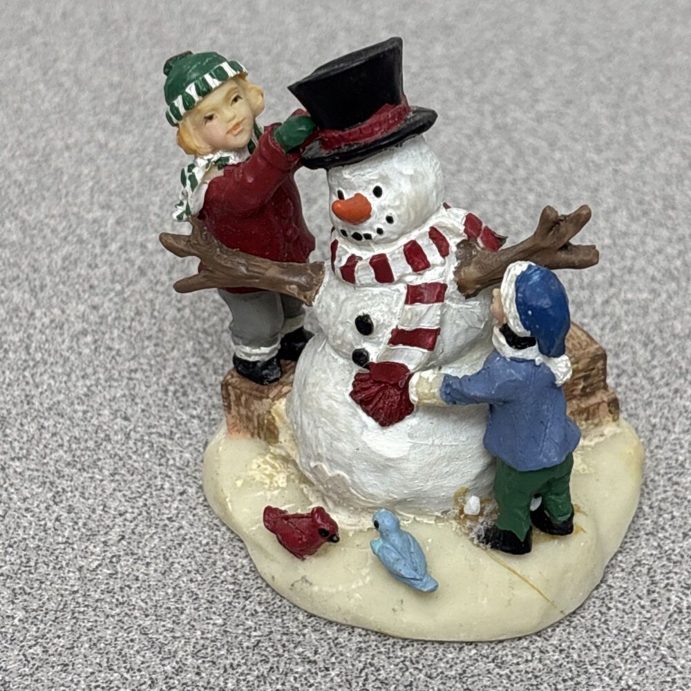 Christmas Village Children Building A Snowman Figurine, 2” Tall - Picture 7 of 7